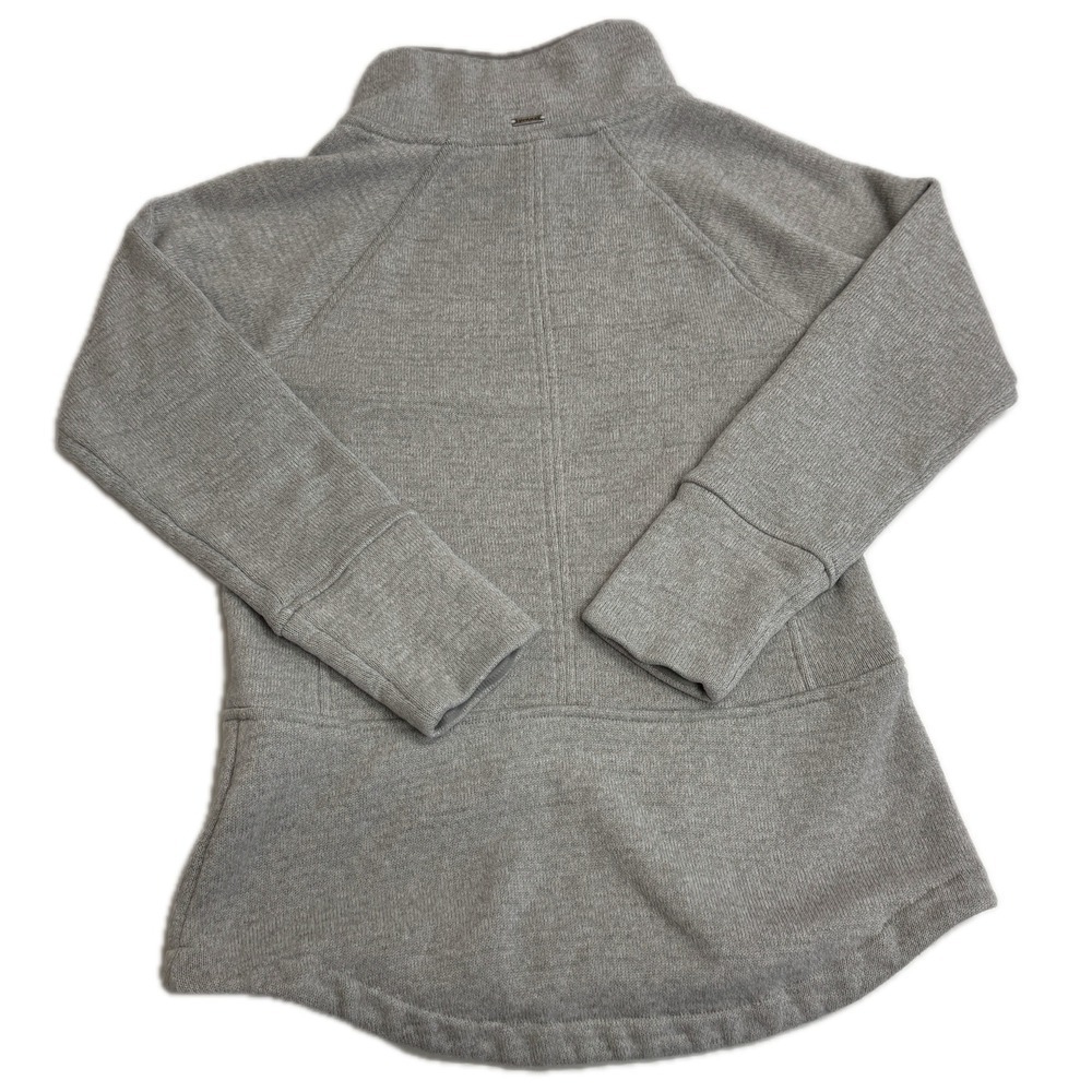 Prana Sweatshirt Womens Small Gray Pullover Snap Neck Fleece Lined - Picture 4 of 11